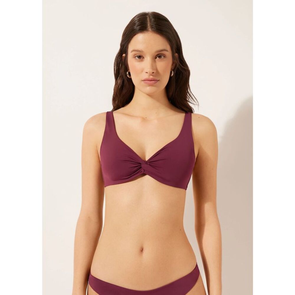 CALZEDONIA Womens 101E Indonesia Bordeaux Bikini Swim Top, NWT